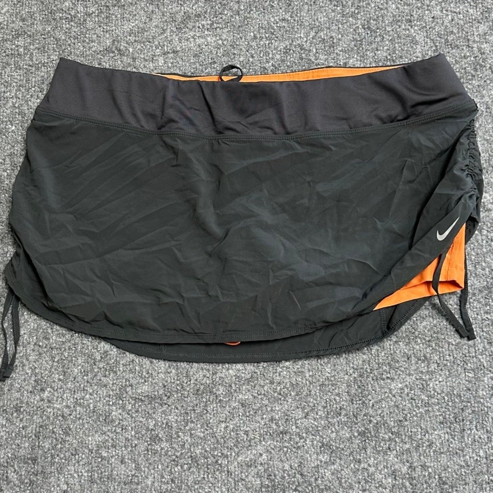 Nike Skort Womens Size XL Black Orange Dri-Fit Athletic Running Tennis Skirt